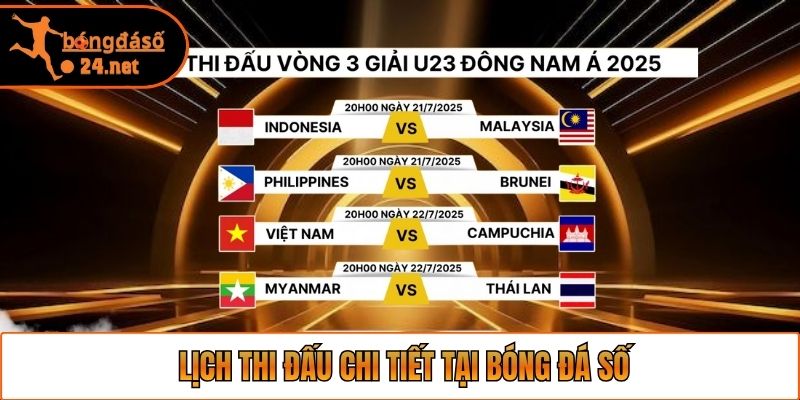 Lịch thi đấu chi tiết tại Bóng Đá Số